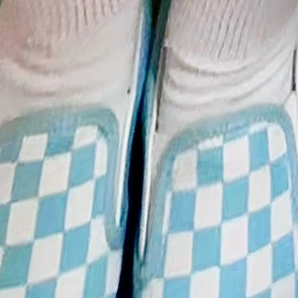 Vans Aqua Checkered Slip-On Shoes - Size 8 Women's - Picture 7 of 15